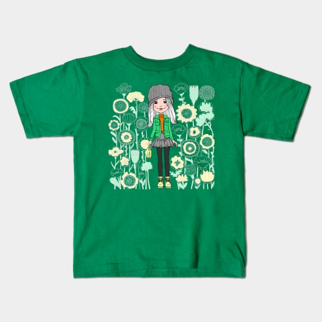Hipster girl Kids T-Shirt by kavalenkava